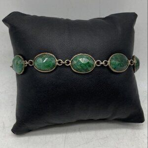 Sterling Silver and Jade Bracelet